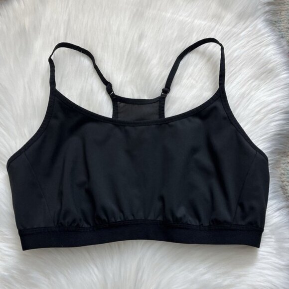 Duluth Trading Co Sports Bra Women L Black Unlined Mesh Adjustable Medium Impact - Picture 1 of 6